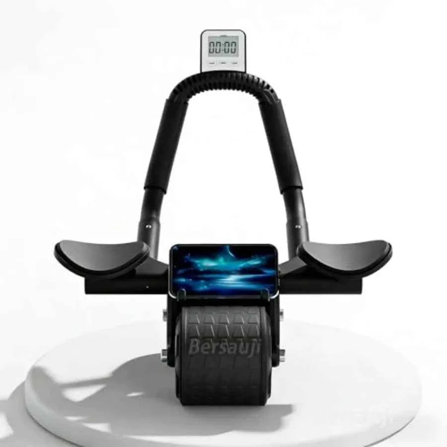 2026 Upgraded Ab Roller Wheel with Knee Mat andTimer - Automatic Rebound Abdominal Wheel with Elbow Support, Abs Workout Equipm