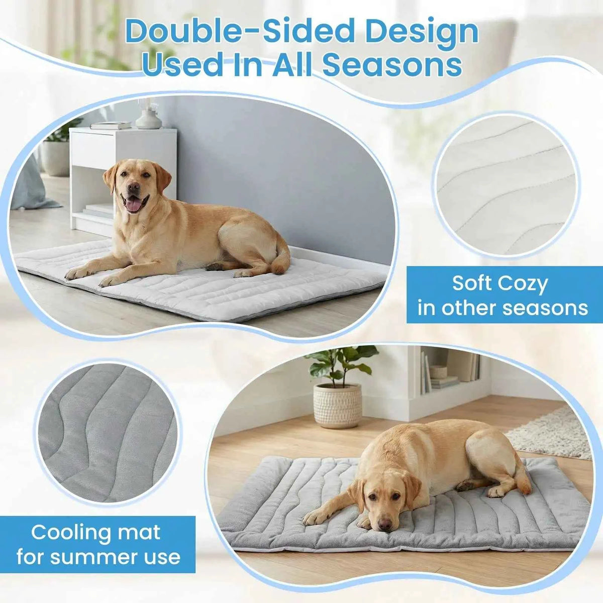 Non-Slip Washable Pet Cooling Mat Blanket,