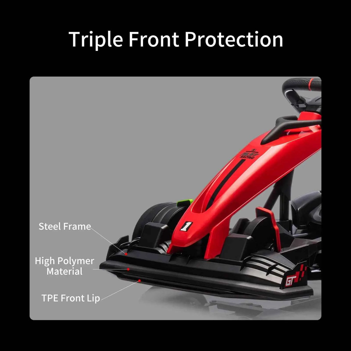 24V Electric Drift Go Kart For Kids, 400W Ride On Racing Car, 7.5 MPH Outdoor Drifting Toy With Adjustable Frame, Brake & Belt