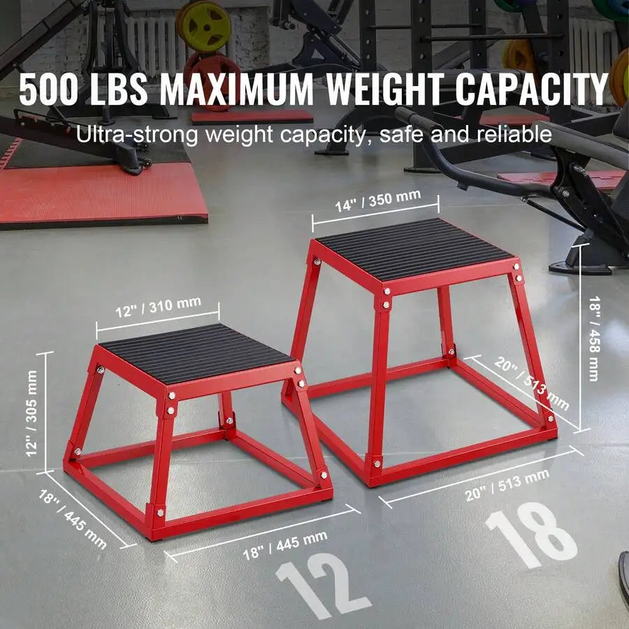 Plyometric Jump Box 12 To 30 Inch. Steel Plyometric Platform And Jumping Agility Box. Anti-Slip Fitness Exercise Step Up