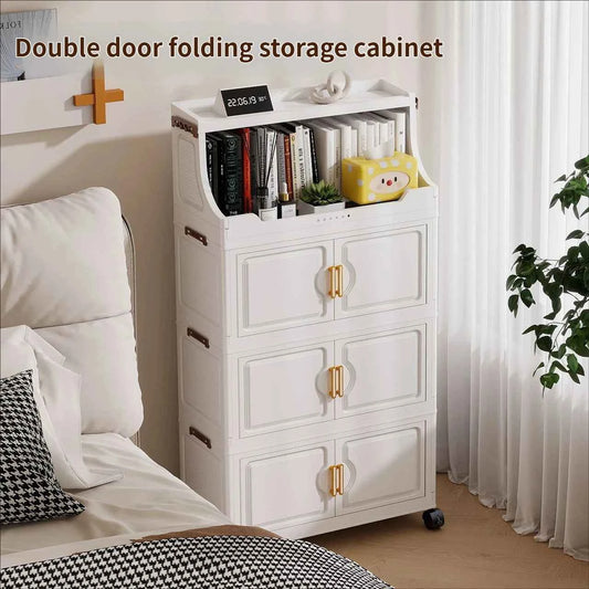 Multi-layer Storage Rack. Plastic Stand. Foldable Floor-standing Cabinet.