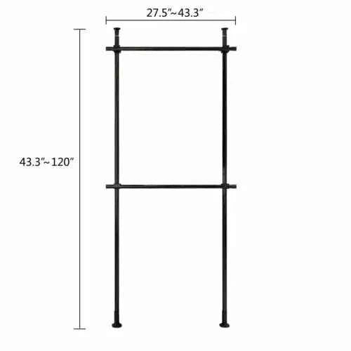 Garment Rack Clothes Storage Hanger Organizer Ceiling Top & Floor Metal Closet