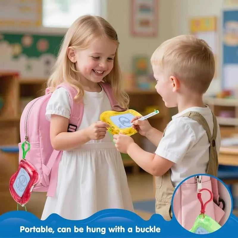 12 Pcs Mini Magnetic Drawing Board. 6 Different Color Erasable Keychain Drawing Boards. Writing Pad for Kids 8-12,