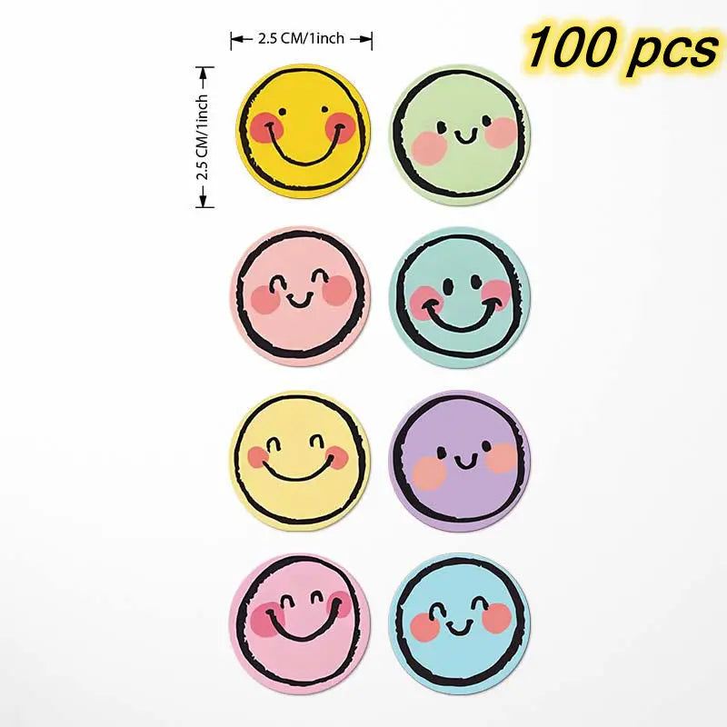 100-500Pcs Cute Kids Reward Stickers that are Self-Adhesive. Thank You Sealing Labels,