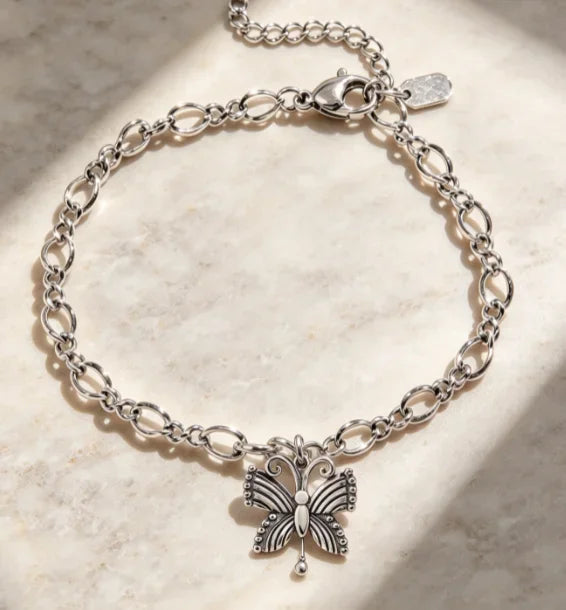 S925 Sterling Silver Vintage Oxidized Charm Bracelet for Women, Sunflower, Texas Map, Spicy Chili, Heart, Rabbit, & Cross  Enamel Charms, Retro Fashion Silver Jewelry, Ideal Gift for Ladies