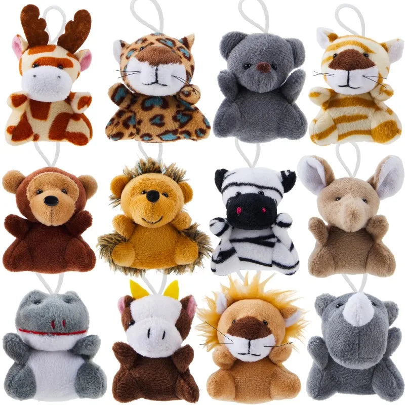 24 Pcs Small Stuffed Animals each 3 inches. Kids Party Favors. Bulk Safari Animals that are Plush Toys. Party Stuffers.