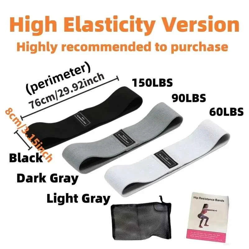 Basic Fabric Resistance. Hip, Glute, Thigh Elastic Workout Bands.