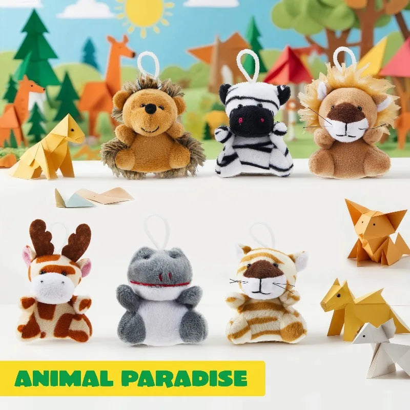 24 Pcs Small Stuffed Animals each 3 inches. Kids Party Favors. Bulk Safari Animals that are Plush Toys. Party Stuffers.