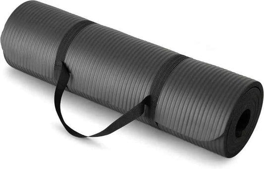 Extra Thick 10mm Exercise Yoga Mat Multipurpose Workout NBR 72 x 24 w/ Bag Strap