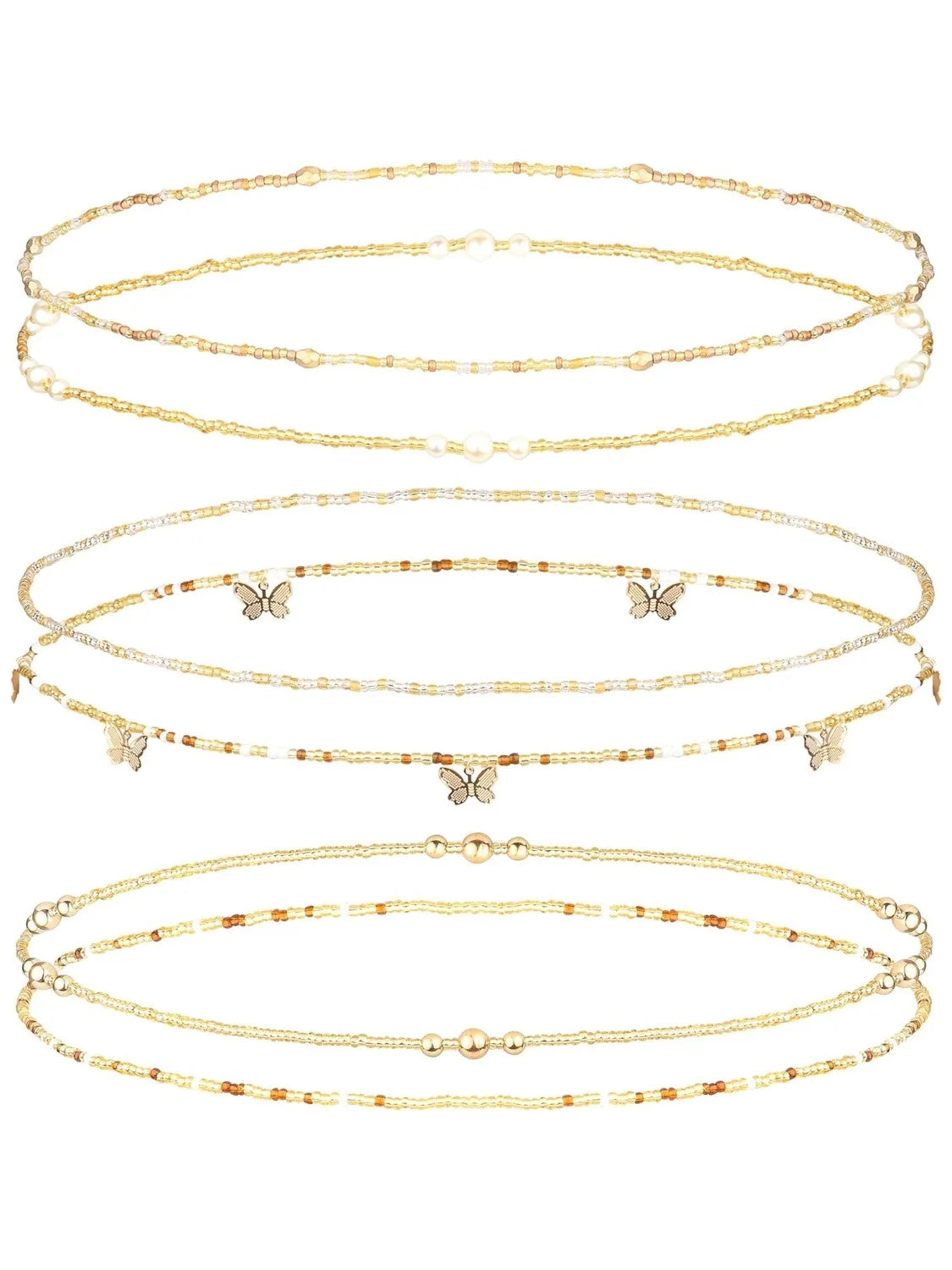 6Pcs Waist Beads For Women, Belly Chain, Elastic Bead. Summer Body Chain, Bikini Jewelry for  Women