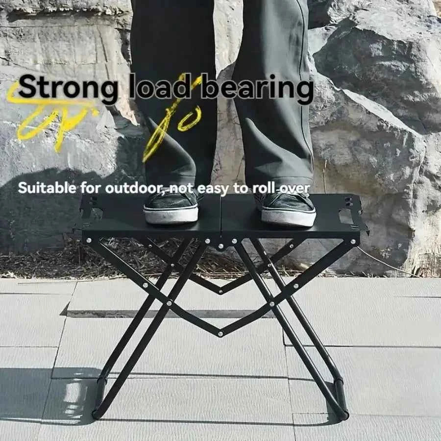 Portable Folding Lightweight Iron Table, Design Suitable For Camping, Parties, Hiking (Foldable),Outdoor Picnic Table ,Tool-Free Quick Setup