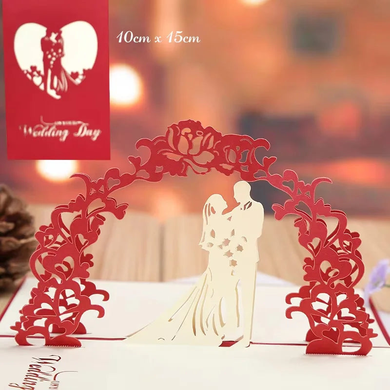 3D Pop Up Flower Greeting Cards or Wedding Card or Anniversary, Thanksgiving, Valentines Day, Birthday, Gift, Thank You Cards, or Handmade Cards