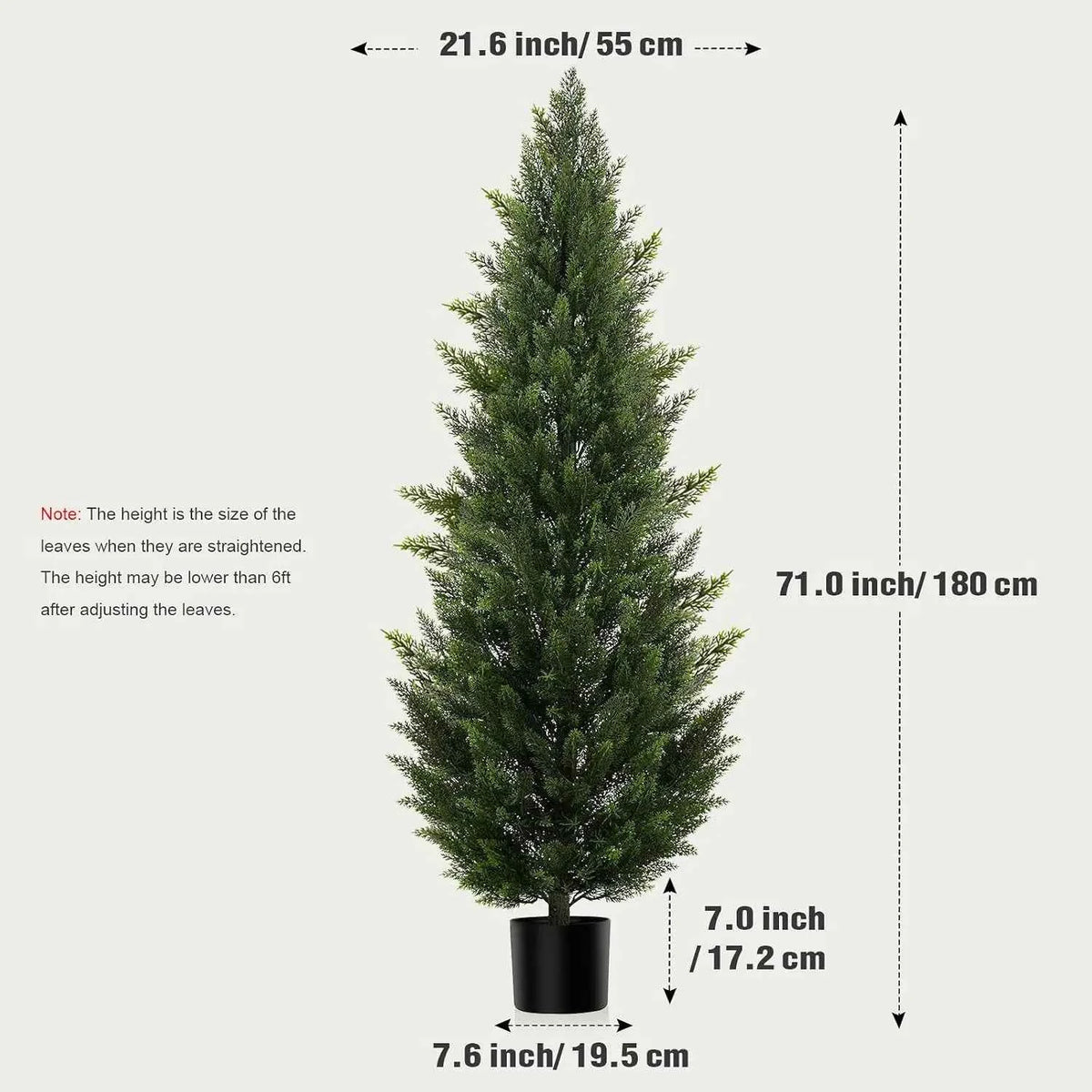 Artificial Cedar Topiary Tree 2/3/4/5/6FT. Faux Evergreen Cypress Plant with Realistic Green Leaves, Outdoor Fake Shrub Bush .