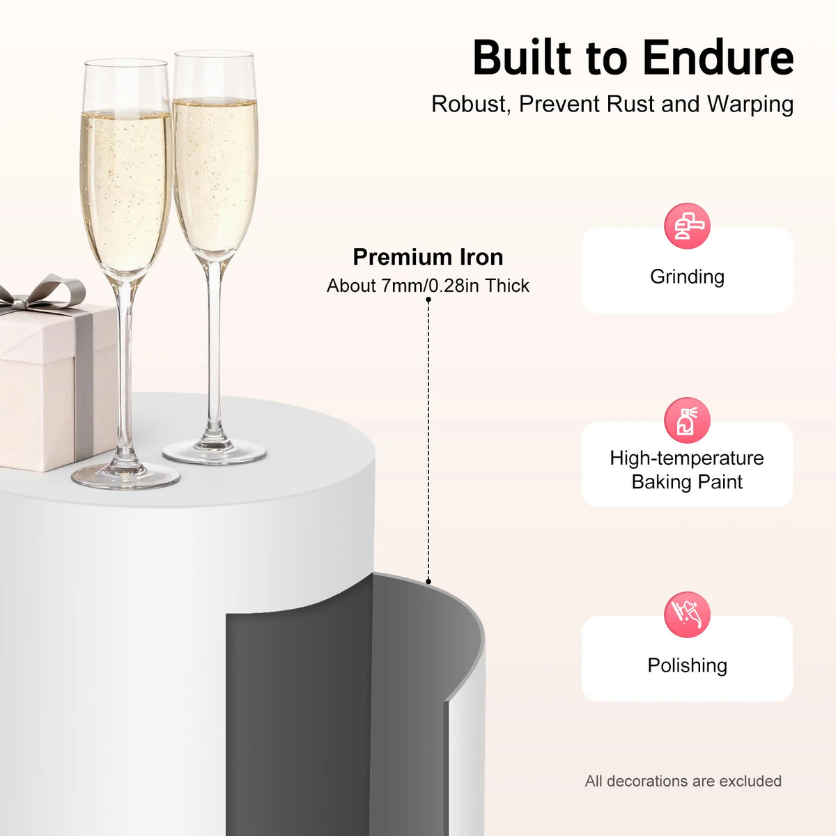 5PCS Cylinder Cake Display Stand Set.  Round Cylindrical Dessert Display Pedestal.