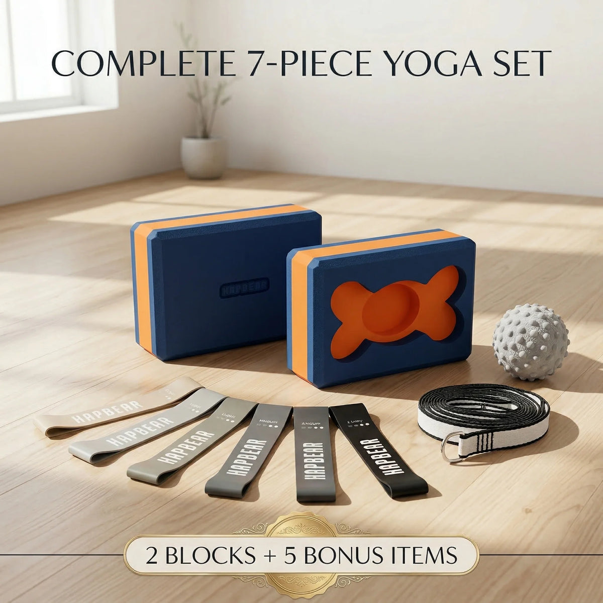 HAPBEAR  Yoga Blocks - Made from High-Density Foam, Lightweight, Supportive, And Odor-Free - Essential Yoga Gear for Women or Men, Gym