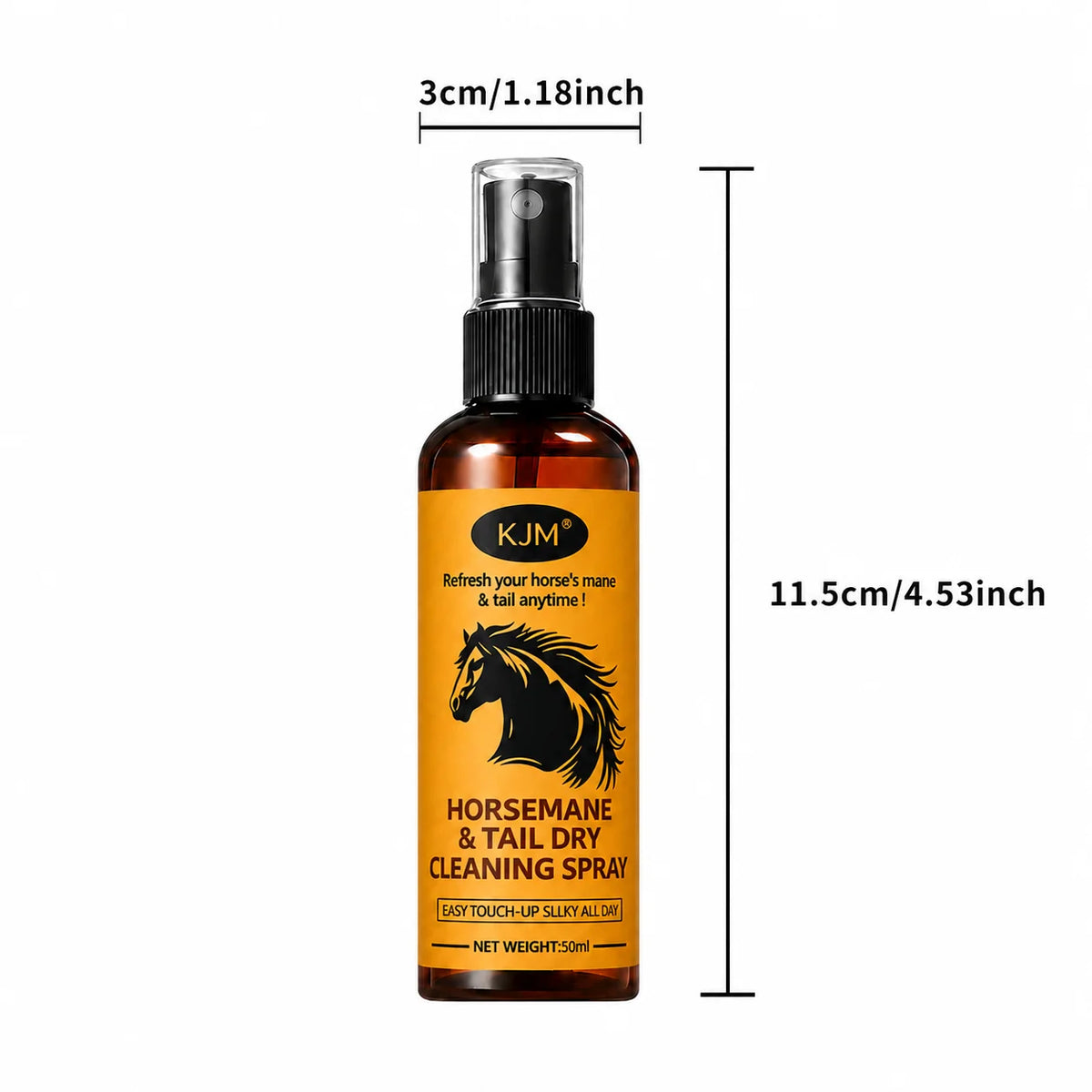 KJM Horse Mane & Tail Detangling Spray. Mild Natural Botanical Extract, Quick, Smooth, Soft Shiny Non Greasy Equine Daily Groom Spray