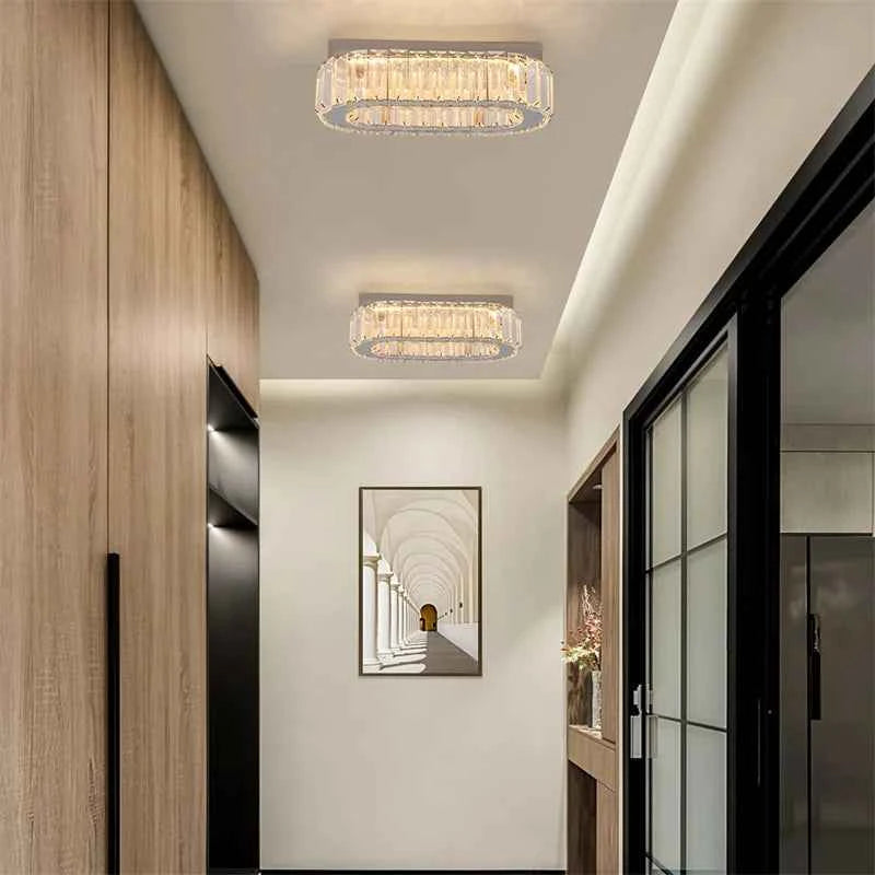 Indoor K9 Crystal Oval Ring Lamp. Luxury Interior Decoration. Led Chandelier. Hanging Lighting.