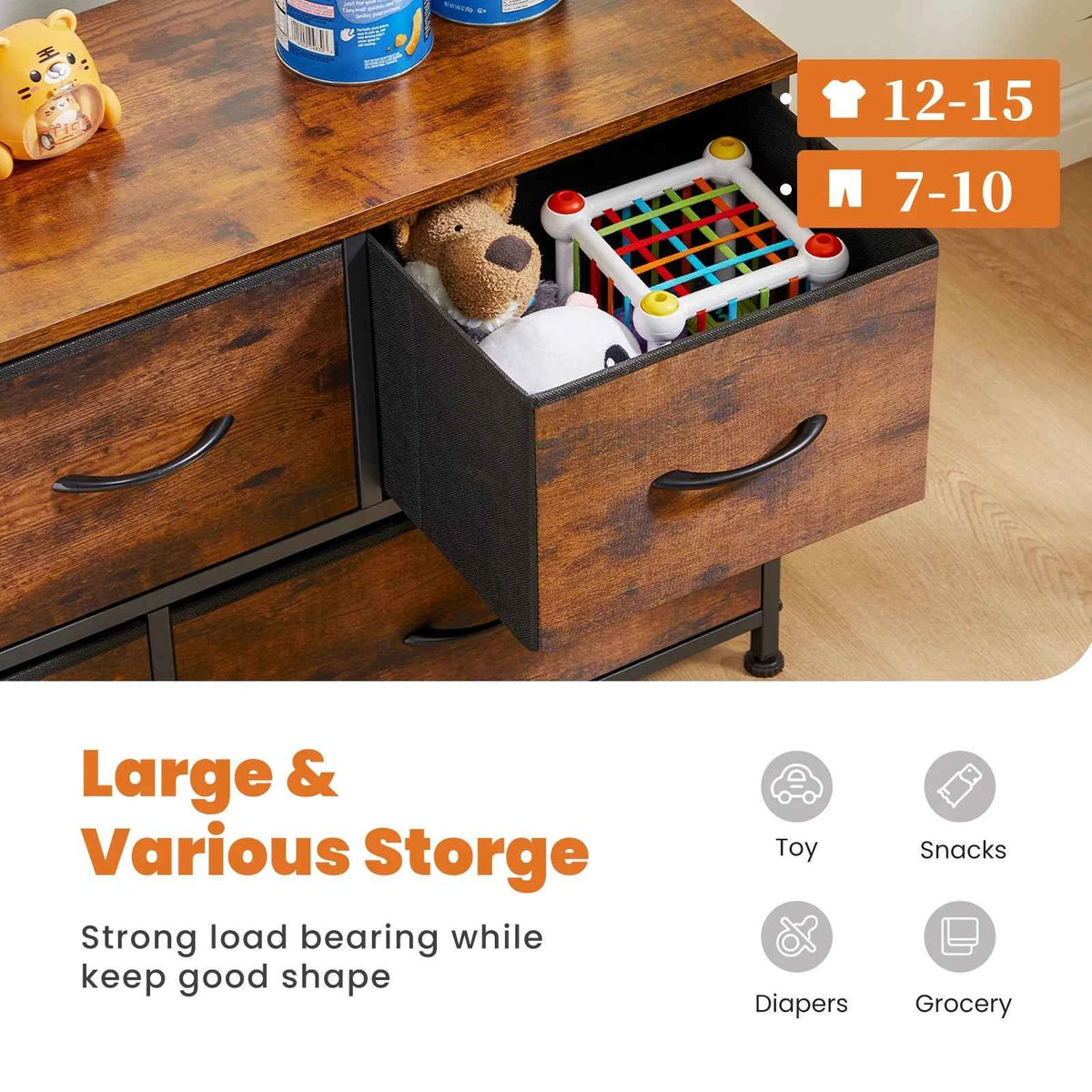 JHK Cabinet  With 5 Drawers. Storage, Multilayer Space Saving Cabinet Of Home Furniture
