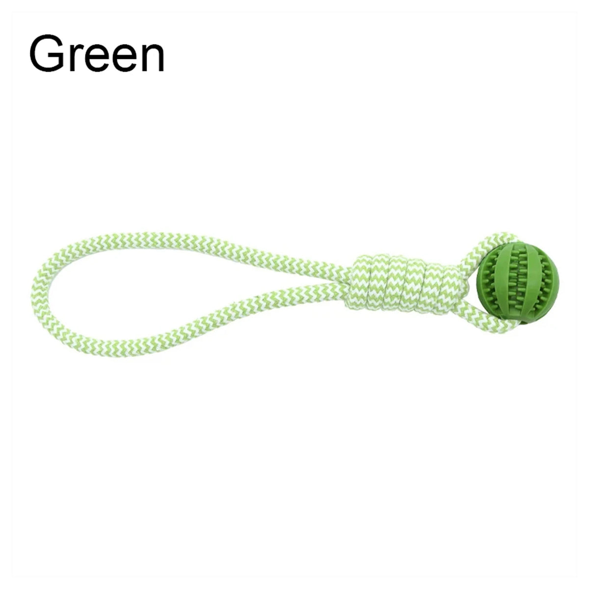 Dog Chew Toy with Cotton Rope. Tug Toy with Treat Dispensing Rubber Ball. Durable Bite Resistant Teeth Cleaning. Interactive Training Toy for Puppy, Small, and Medium Dogs. Green