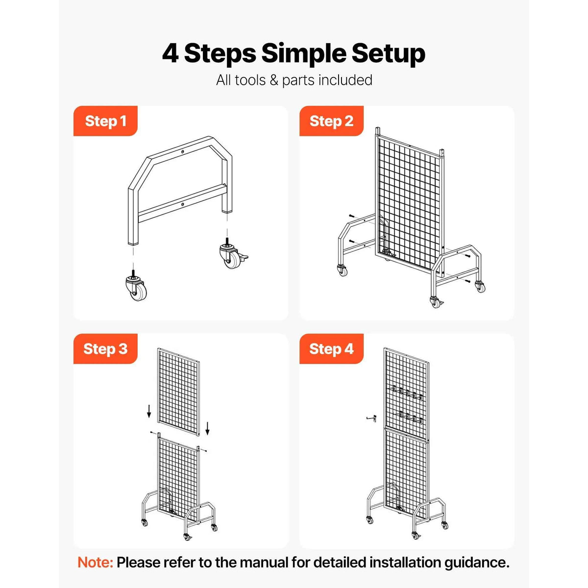 Grid Wall Panel. Wire Grid Panels. Display Rack Movable Art Display Shelf with Wheel Carbon Steel