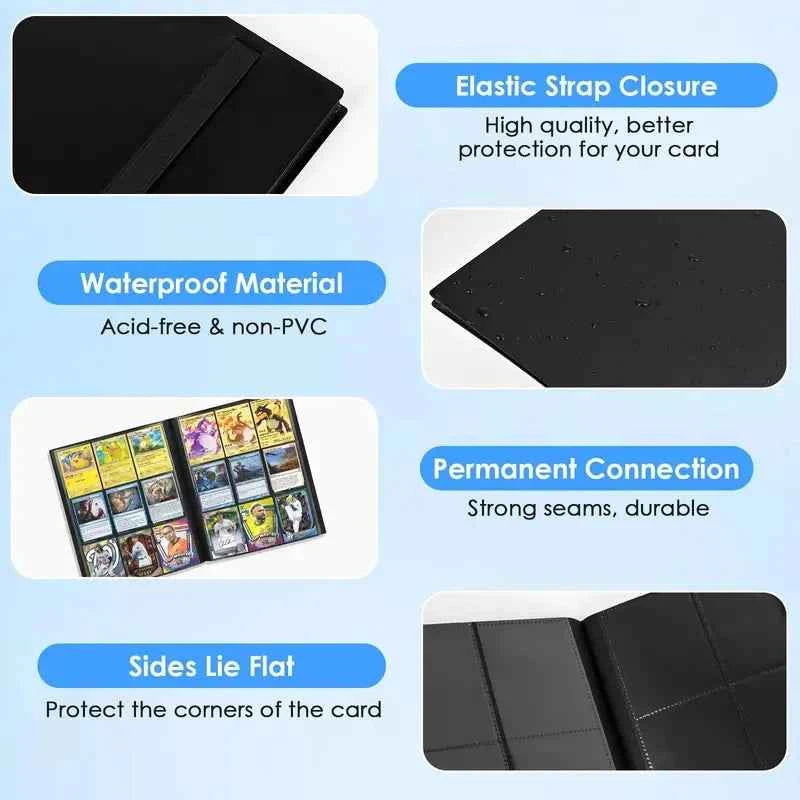 Card Binder with 9 Pocket Trading Card Album Display. Binder 360 Side Loading Pocket. Holder for TCG Yugioh MTG Game Card Book