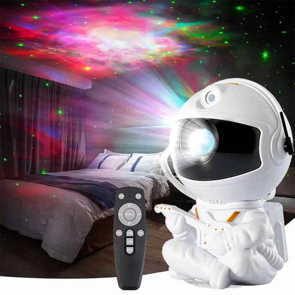 Galaxy Light Projector Featuring Various Nebula Settings, an Astronaut Design with Remote Control,
