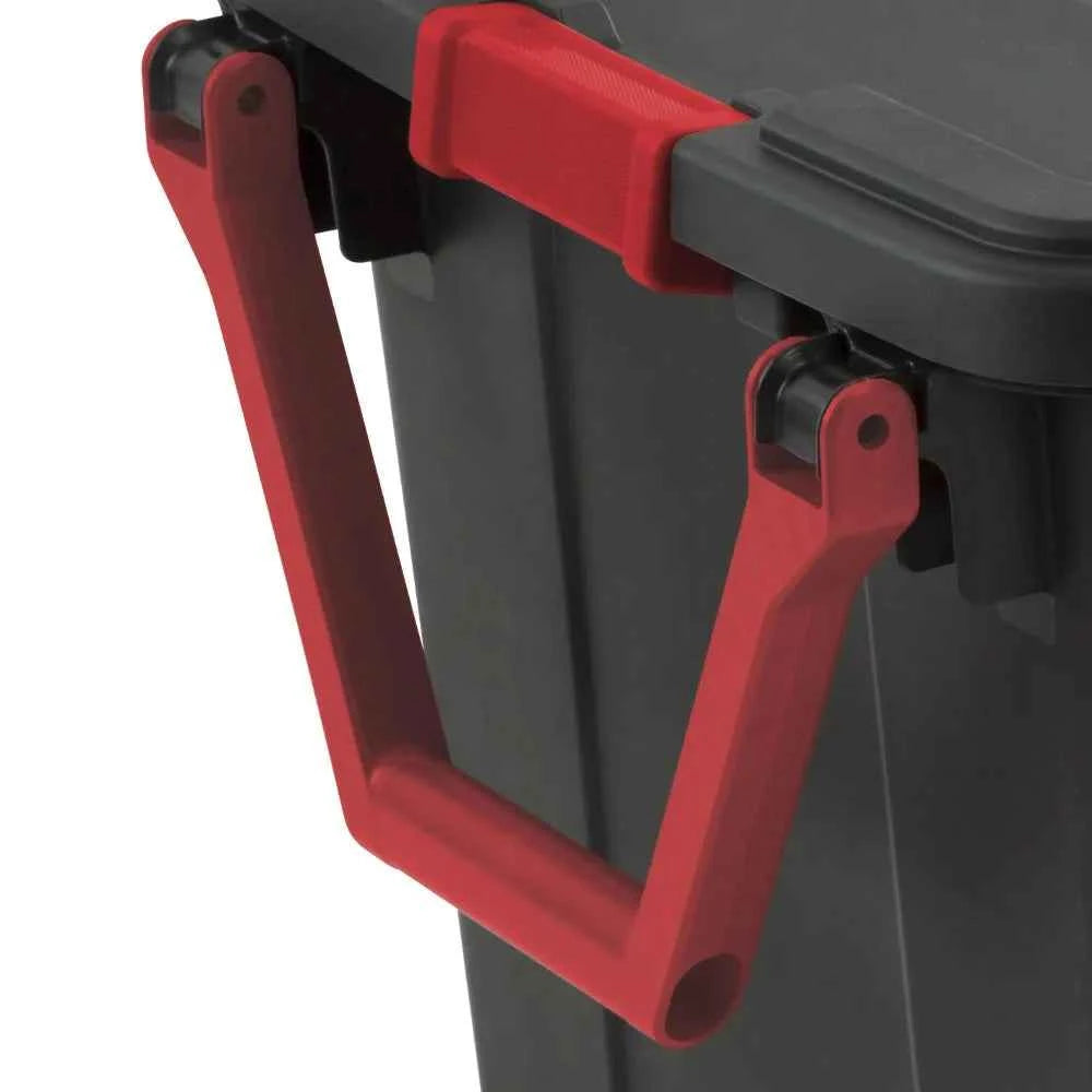 Sterilite Extra Large Storage Bin, 40 Gallon Wheeled Plastic Storage Container with Handle, Black, Pack of 2, Industrial