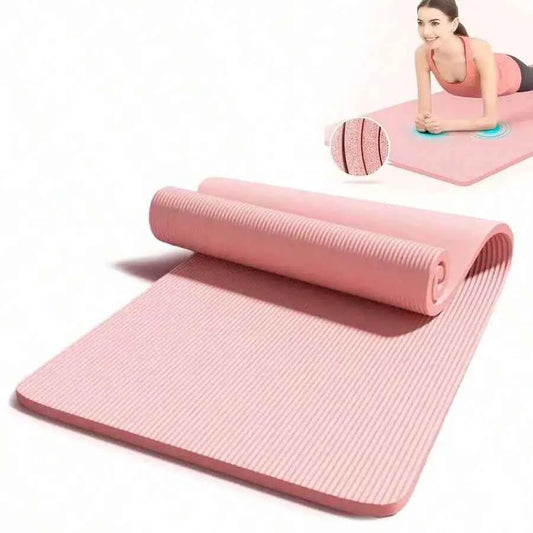 Yoga Mat  Extra Thick  For Exercise With Non-Slip Surface & Carry Strap