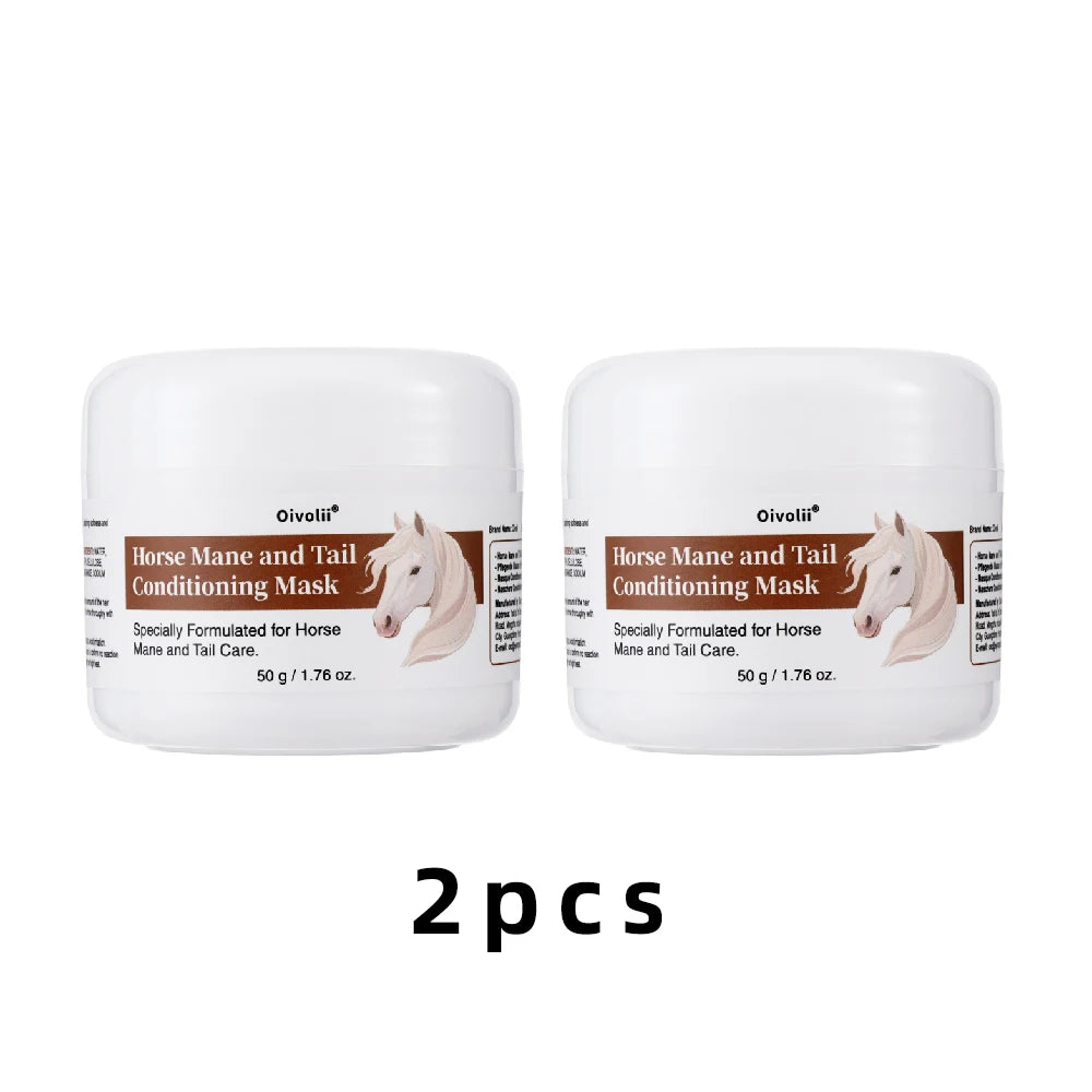 Horse Mane And Tail Deep Conditioning Mask with Nourishing Detangler for Shiny Smooth Manageable Hair. Ideal for All Horse Breeds
