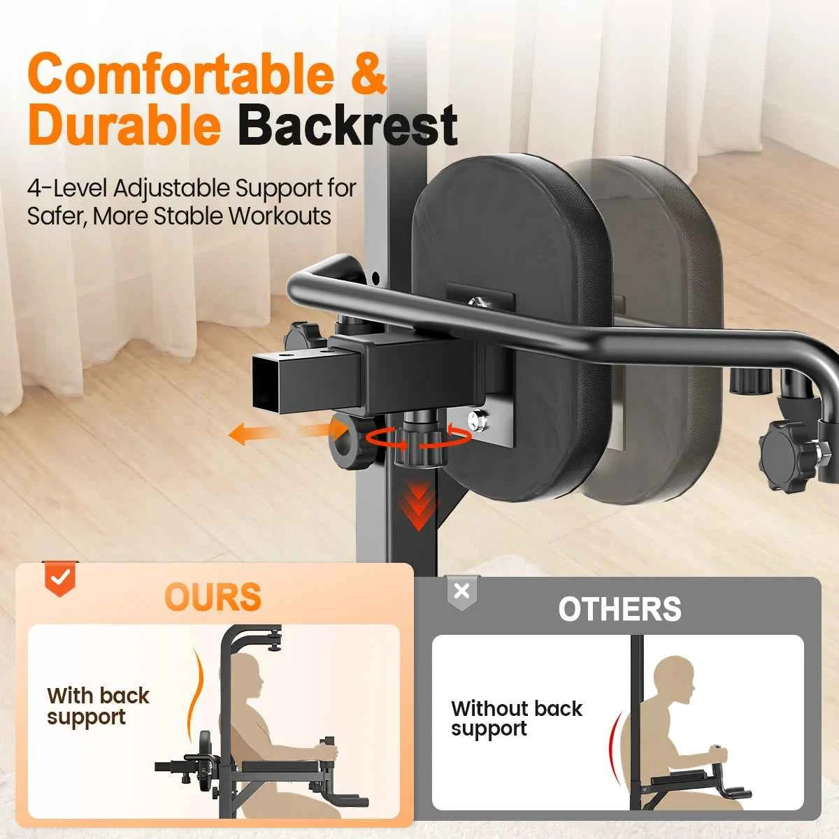 RELIFE Multifunctional Power Tower. Pull Up/ Dip Station. Free Standing Pull Up Bar with Stepper Machine, Adjustable Height Workout Rack. 450LBS Load. Full Body Strength Training Fitness Equipment for Pull Ups Chin Ups Dips L