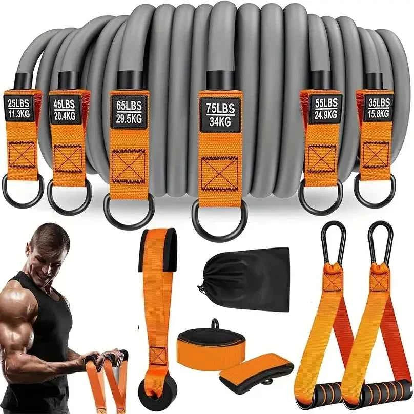 Resistance Strap with Handle: Used for Muscle Training, Strength Building,  Yoga, Home Fitness Equipment - Natural
