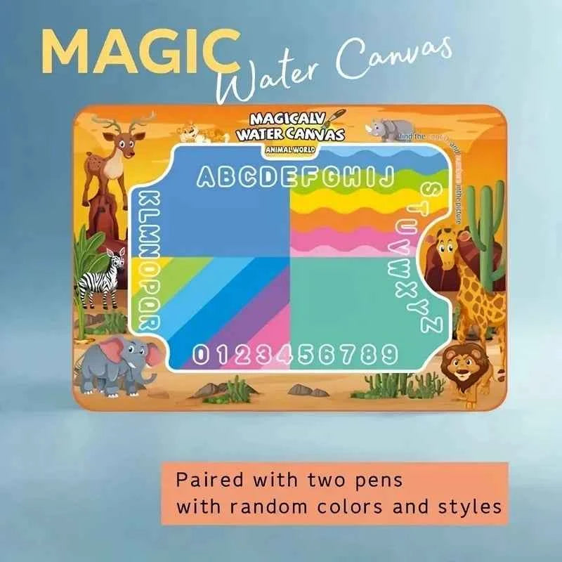 Magic Water Canvas Doodle Mat for Kids. Aqua Drawing Board Reusable Water Painting Graffiti Mat. Educational Early Learning Toy For Boys & Girls