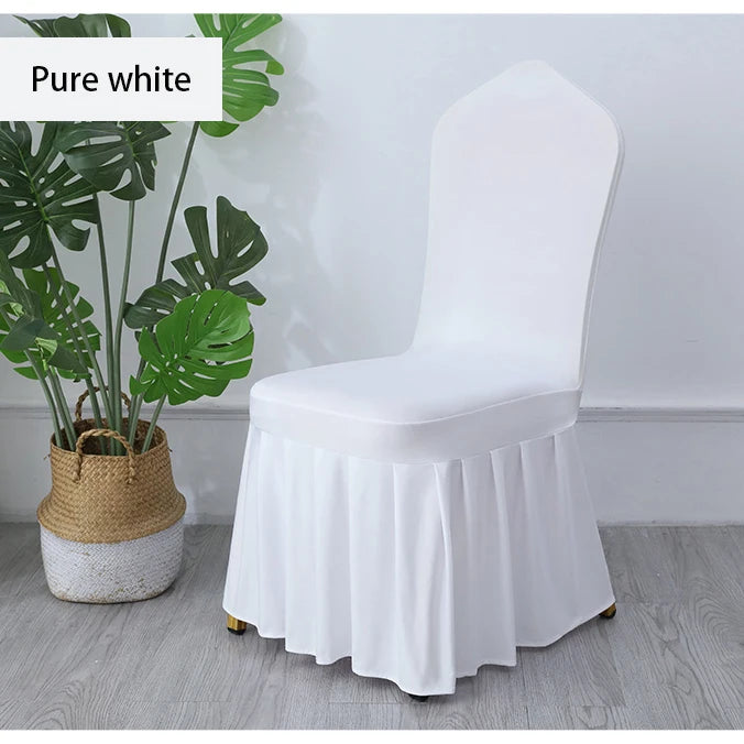 50/100pcs Pleated Skirt Spandex Chair Cover. Hotel Banquet Party Events or Wedding Decoration. Seat Protector Covers.