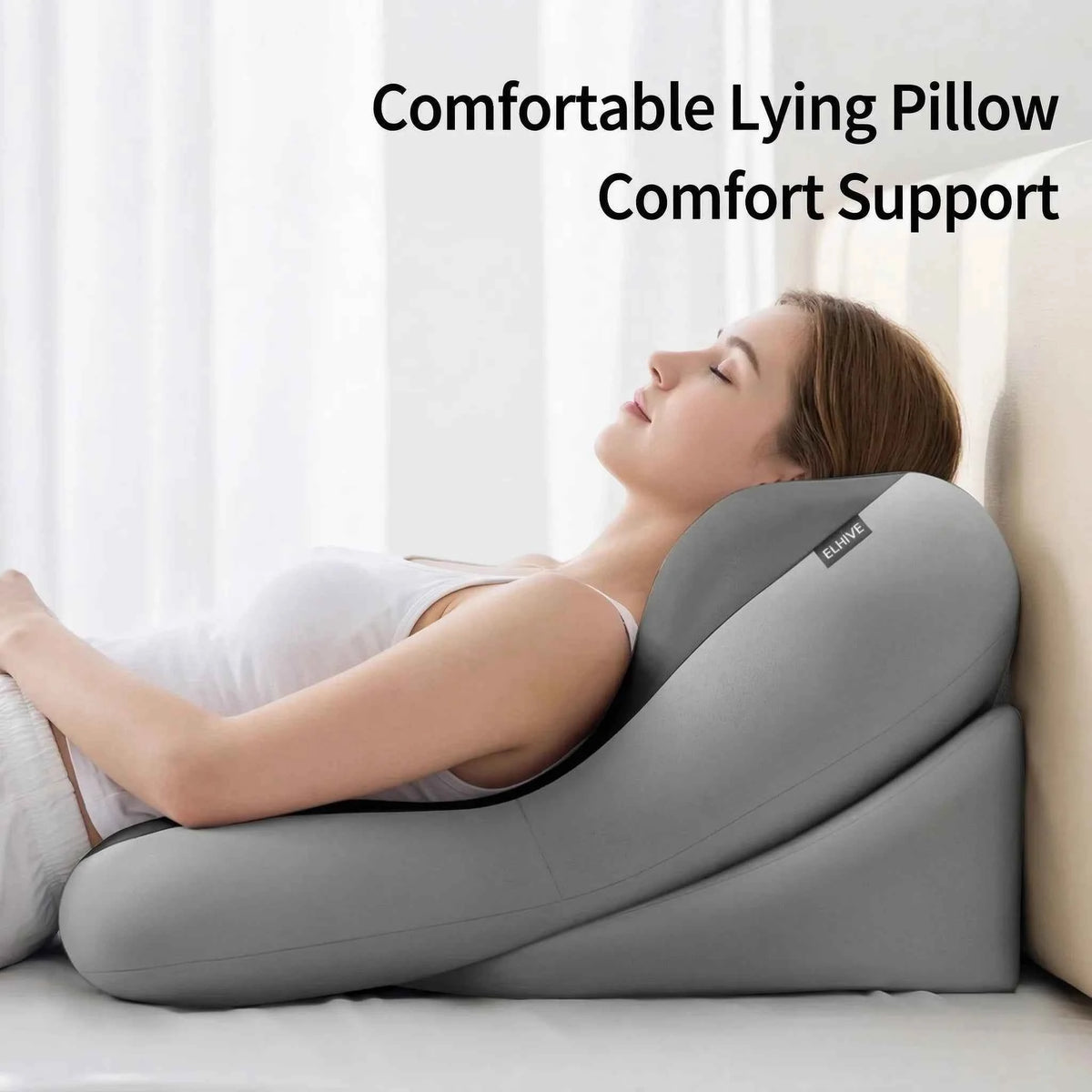 Adjustable Memory Foam Bed Wedge Back Support Pillow, Ergonomic Split 2-Piece Incline Cushion with Non-Slip Bottom