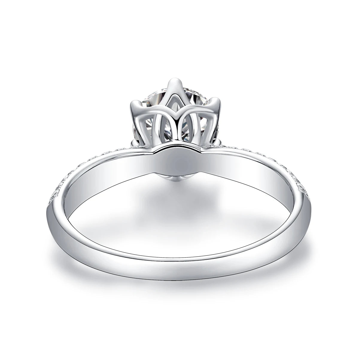 1pc 1ct, 2ct, 3ct Moissanite Ring. 925 Sterling Silver 18K Gold Plated Elegant Gift Jewelry for Women. Comes with GRA Certificate