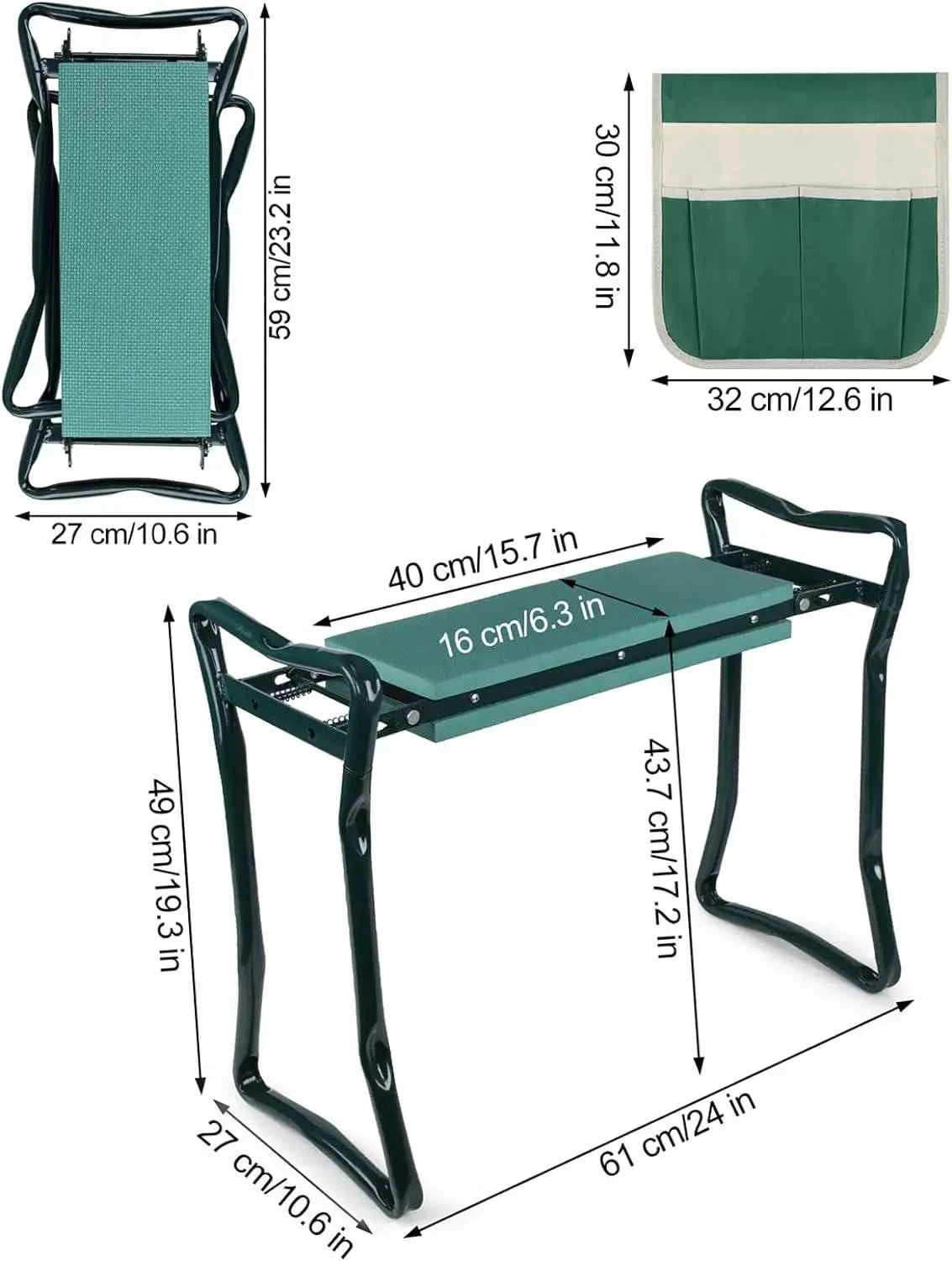 Garden Kneeler and Seat,  Folding Garden Bench. Portable with Foam EVA Kneeling