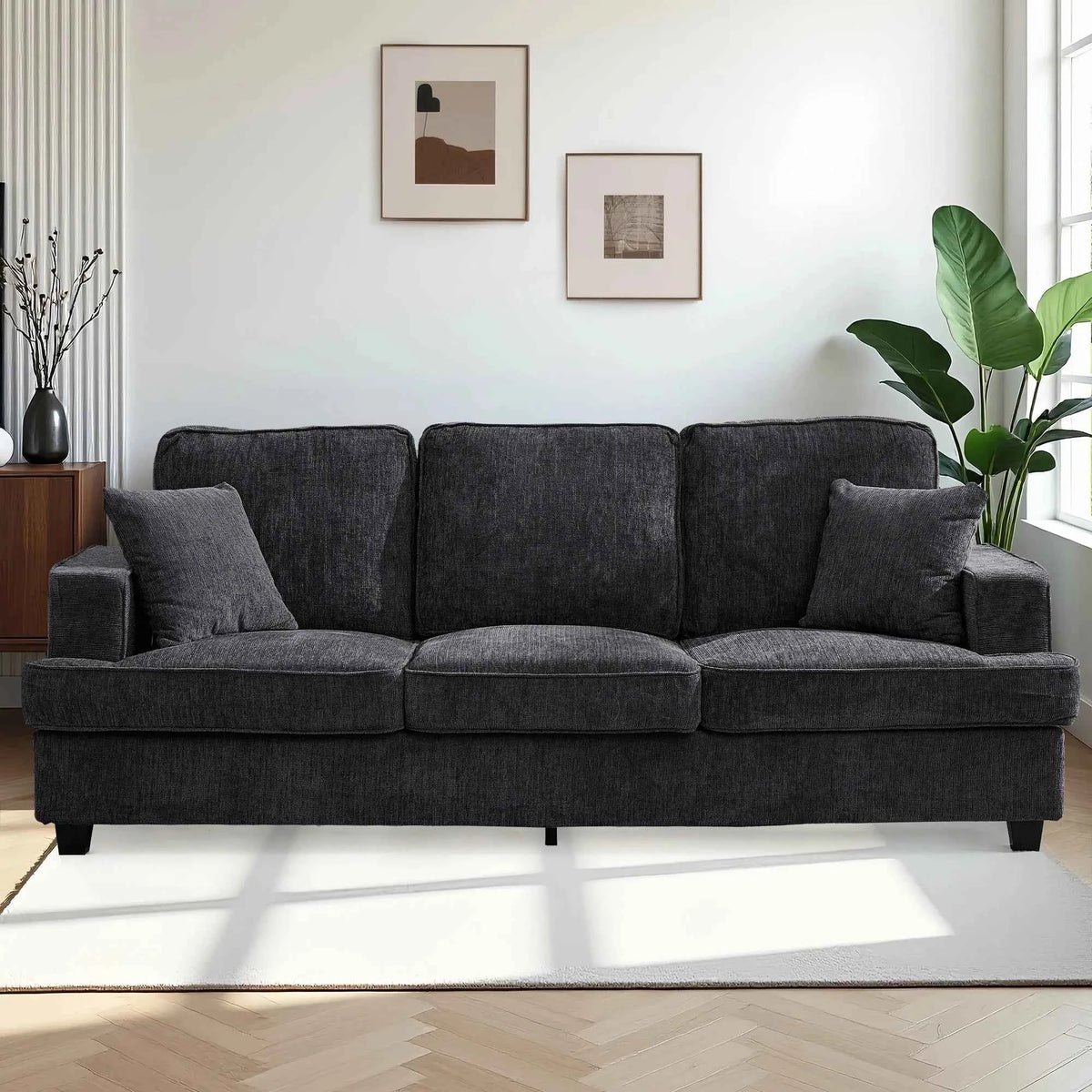 89 inch Cloud Couch Sofa in Chenille with Extra Comfy Soft Seats, Modern 3 Seater Sofas