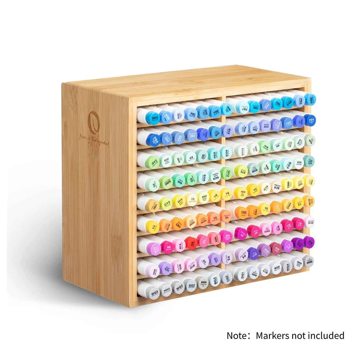 Wooden Desktop Storage Hold 126 Markers, Pens, Pencils, Art Brushes,