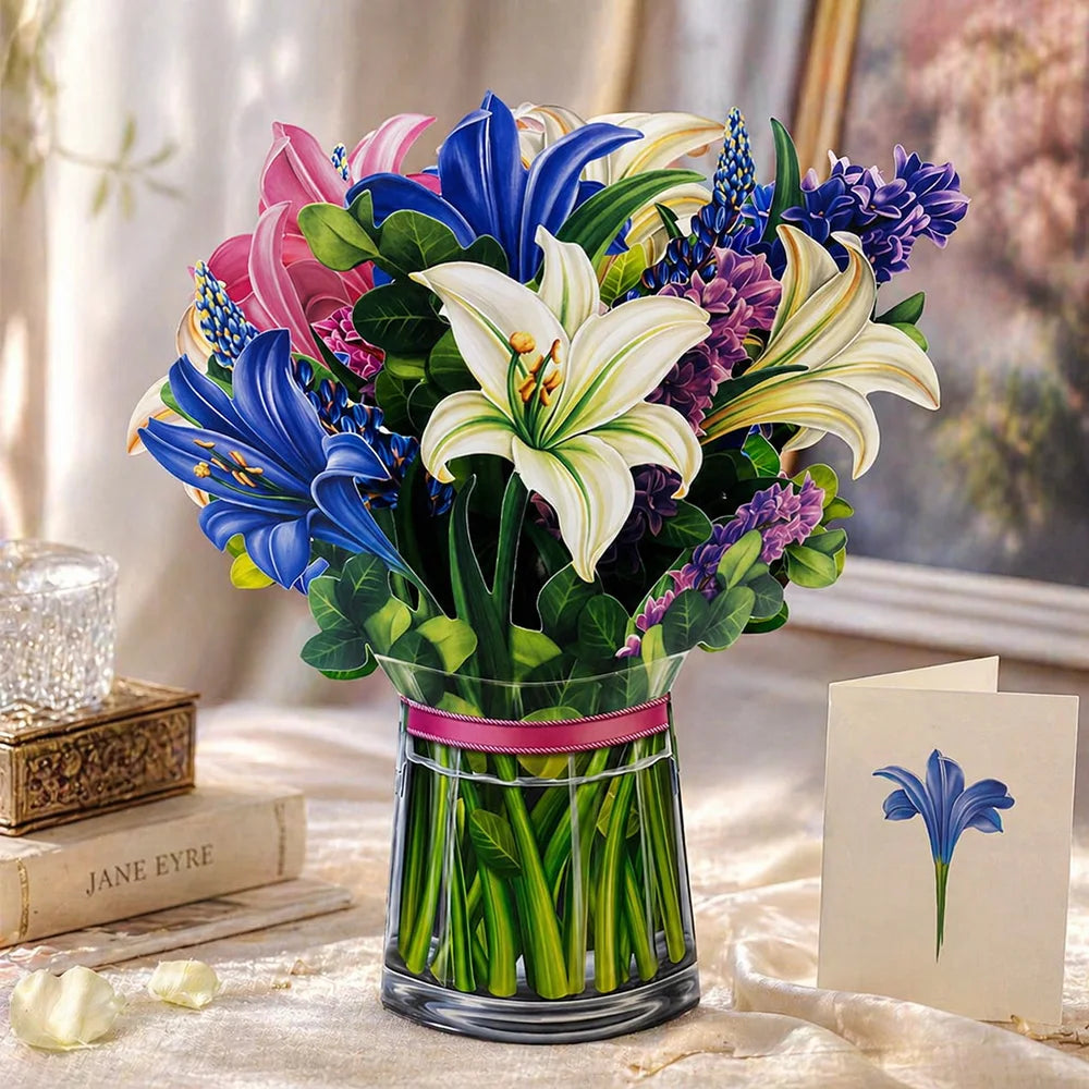 3D Pop Up Flower Greeting Cards or Wedding Card or Anniversary, Thanksgiving, Valentines Day, Birthday, Gift, Thank You Cards, or Handmade Cards