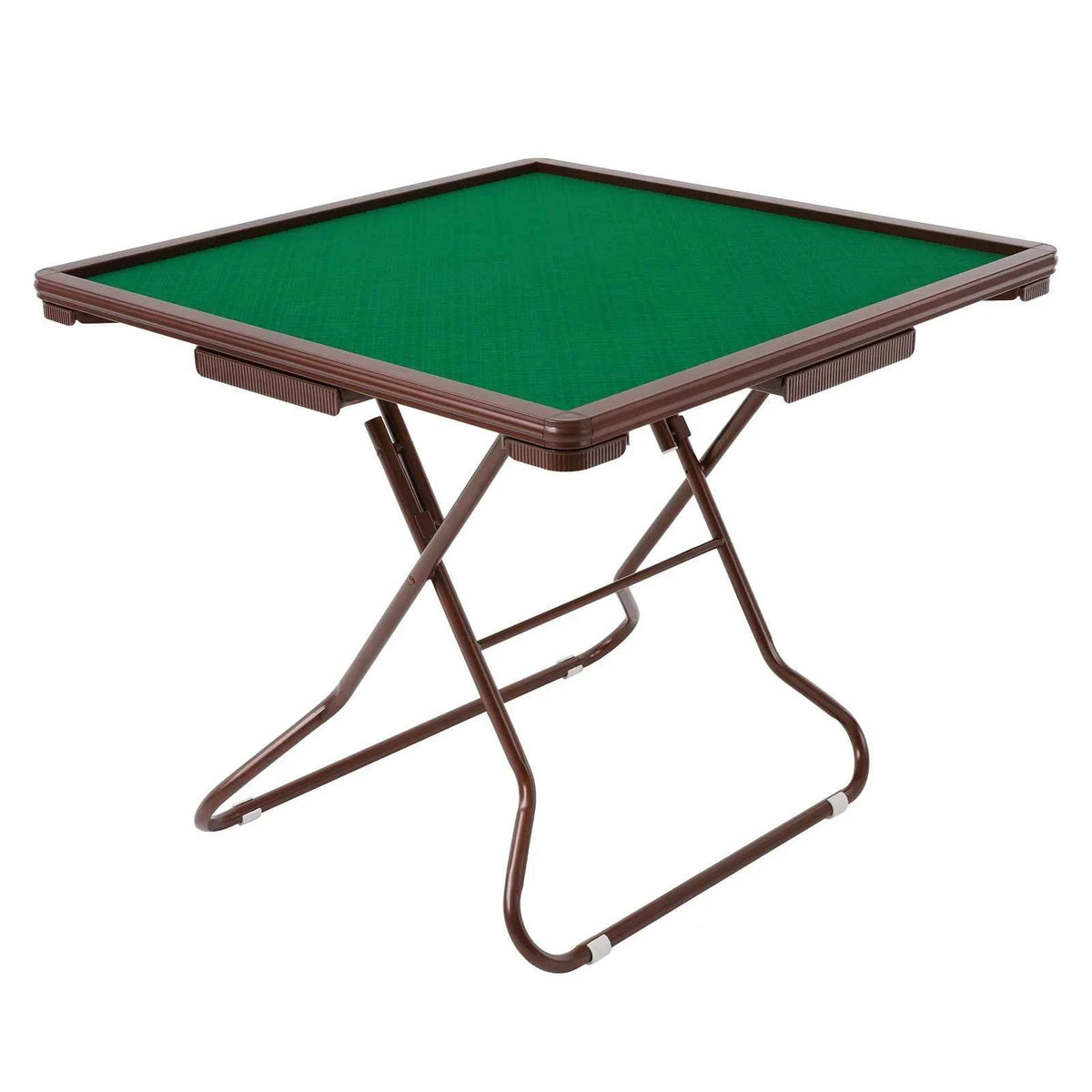 Foldable Square portable table. Wood Board, Velvet Desktop. Q195 Plastic Steel Frame. 150KG Load Noise Reduction, Anti-slip. Table Leg Rounded, Safe Corners. Built-in 4 Cup Holders & 4 Hidden Storage Drawers. Raised Anti-slip