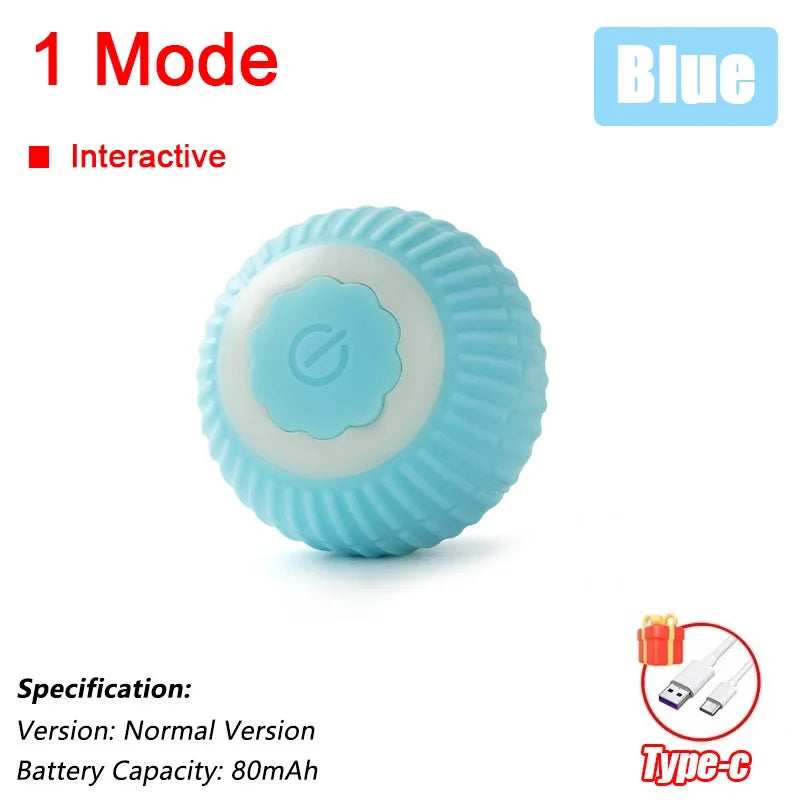 New Cat Interactive Ball Toy with Automatic Rolling Ball & Faux Tail. Rechargeable, Smart Pet Electric Toy for Dogs & Cats