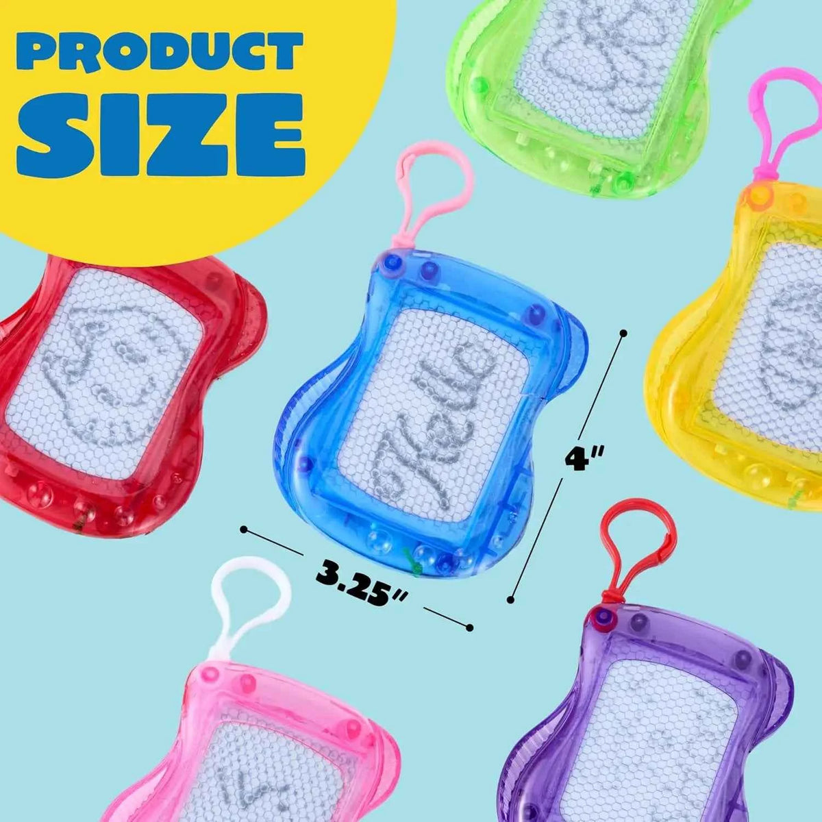 12 Pcs Mini Magnetic Drawing Board. 6 Different Color Erasable Keychain Drawing Boards. Writing Pad for Kids 8-12,
