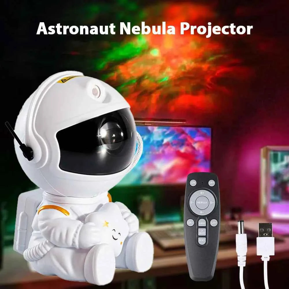 Galaxy Light Projector Featuring Various Nebula Settings, an Astronaut Design with Remote Control,
