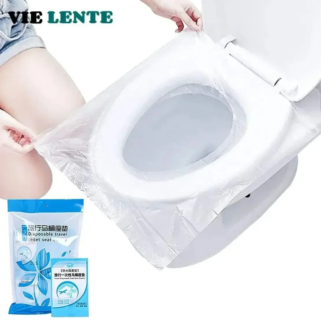 10/50PCS Biodegradable Disposable Plastic Toilet Seat Cover.  Portable Safety Travel Bathroom Toilet Paper Pad. Bathroom Accessory
