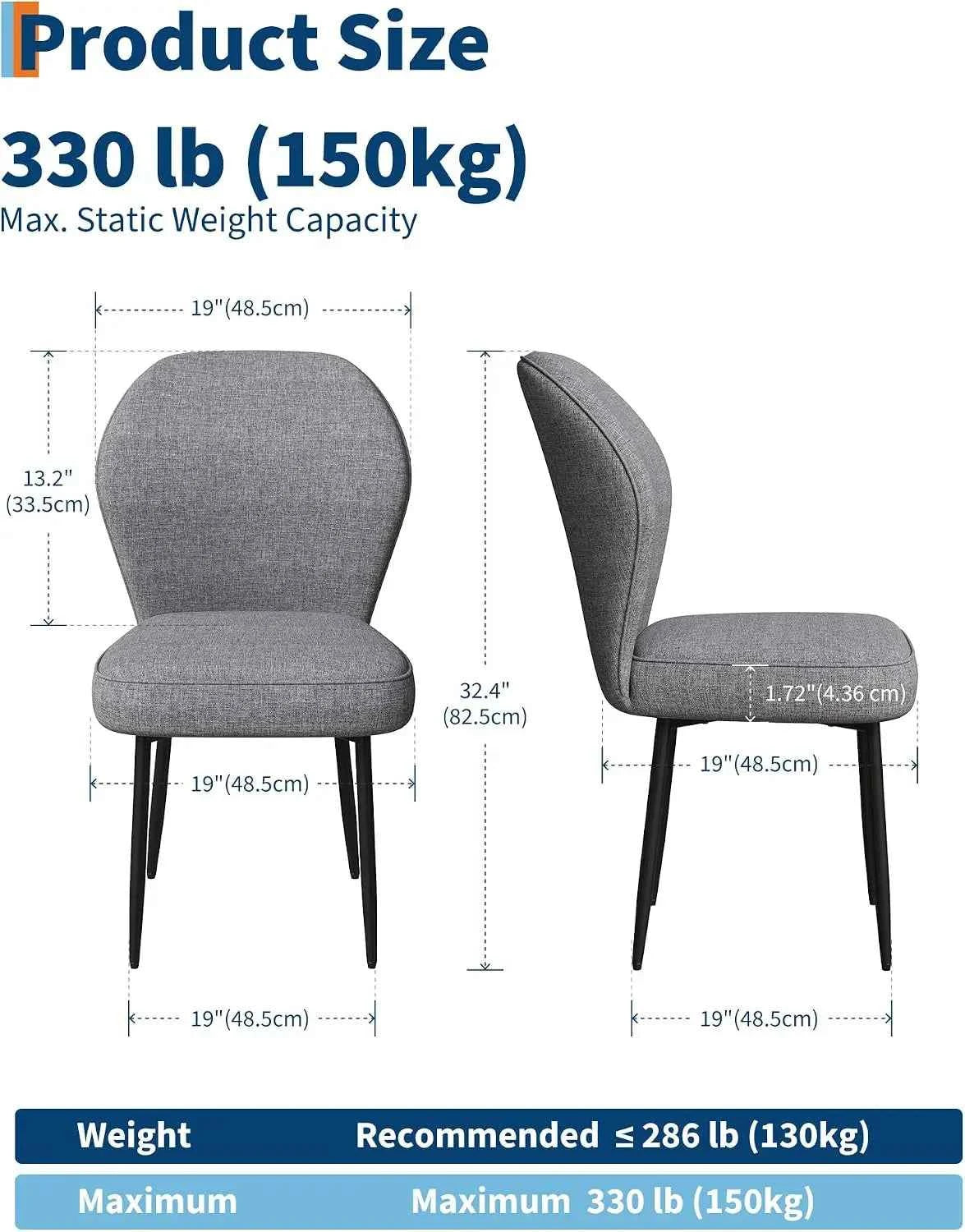 2 Dining Room Chairs. Chairs are  Light Luxury