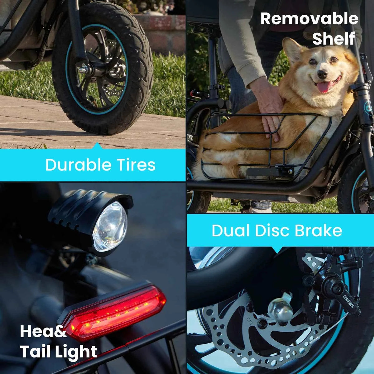 Gyroor Electric Scooter with Basket for Pet, 3 Riding Modes, Foldable Electric Scooter for Adults - up to 20 Miles, 18.6MPH