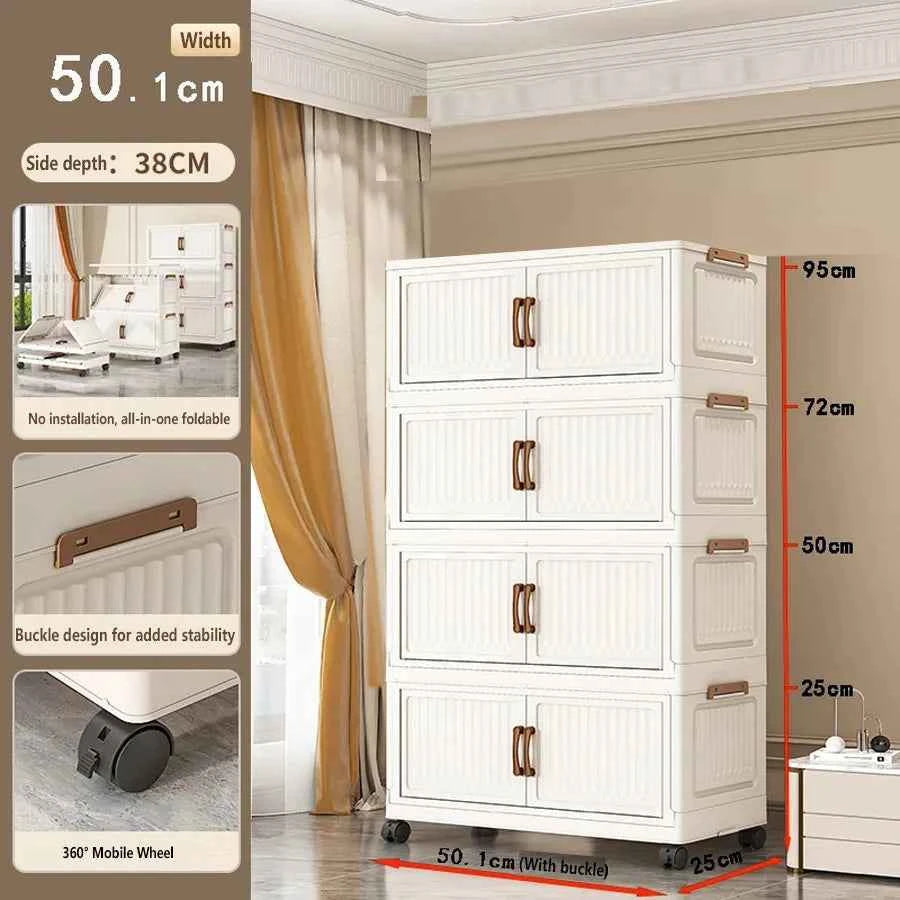 Thickened Home Storage Cabinet .No-Install.  Plastic Cabinet.  Multi-Purpose Organizer