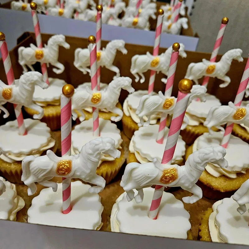 Carousel Horse Silicone Resin Molds. Gum Paste Chocolate Fondant Mould For Cake Decorating, Cupcake Topper. Baby Shower Party Tools