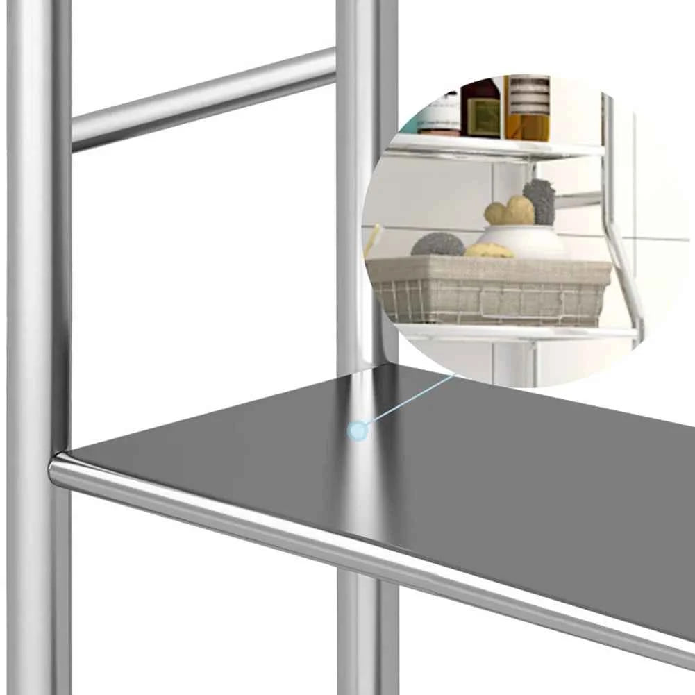 2/3-Tier Freestanding Over The Toilet Storage. Metal Bathroom Shelves with Paper Holder and Removable