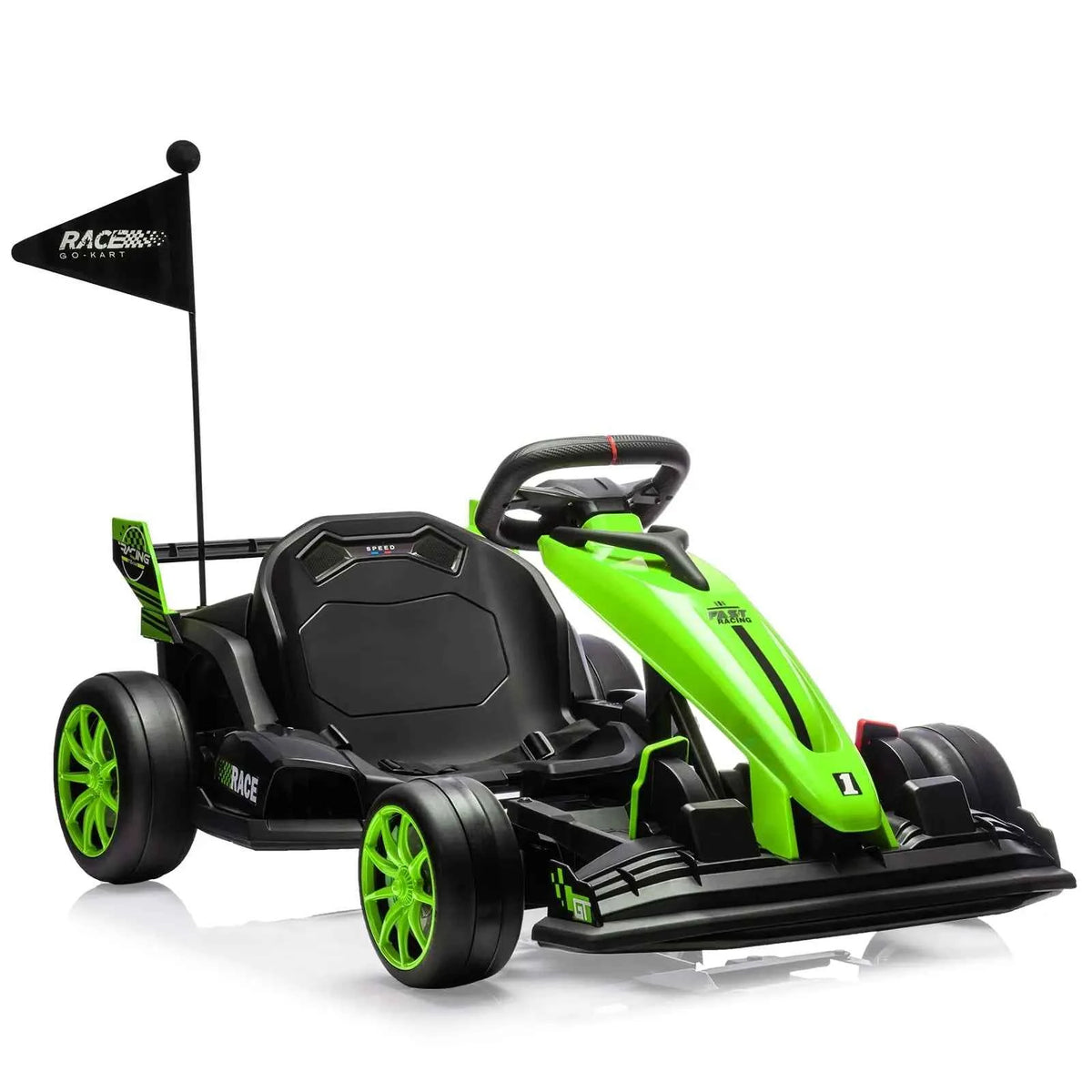 24V Electric Drift Go Kart For Kids, 400W Ride On Racing Car, 7.5 MPH Outdoor Drifting Toy With Adjustable Frame, Brake & Belt